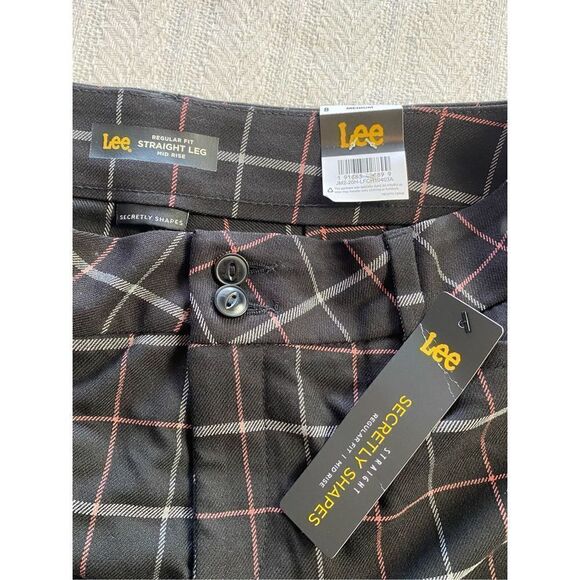 LEE Womens Size 8 Mid-Rise Straight Fit Pants in Black Multi - Picture 3 of 10